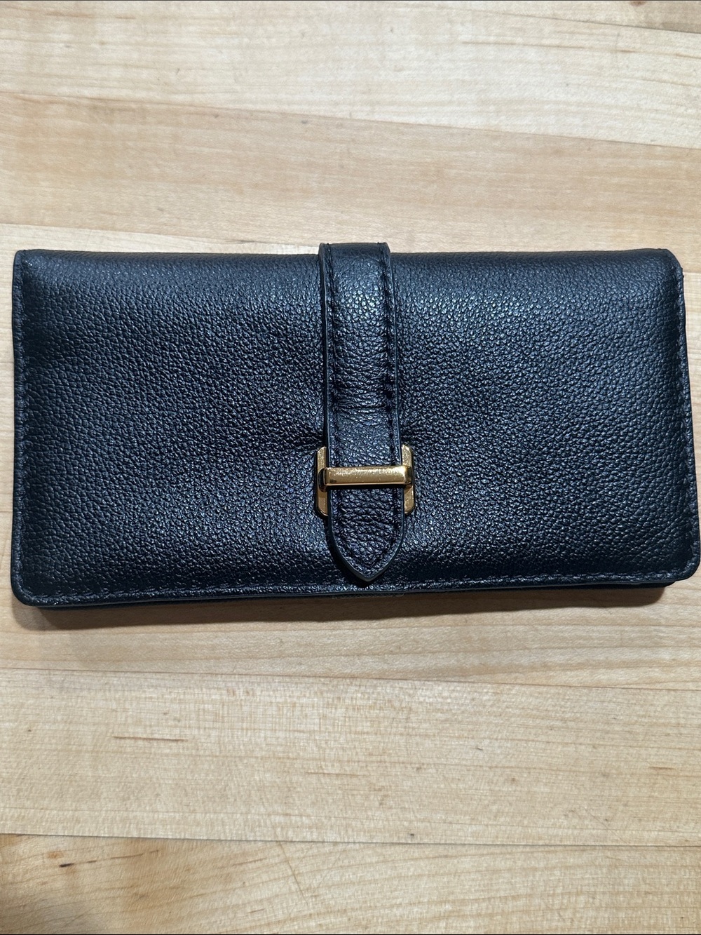 Fossil Black pebbles Leather Women's Wallet with Gold Accent